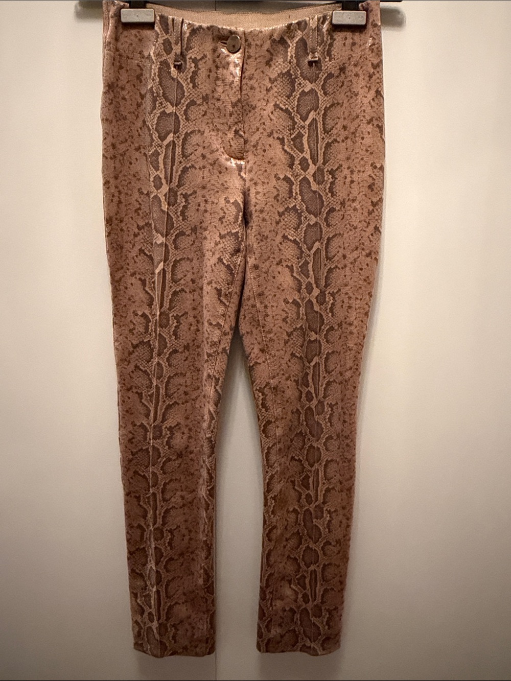 Marc Cain Brown Snake-Print Skinny Pants